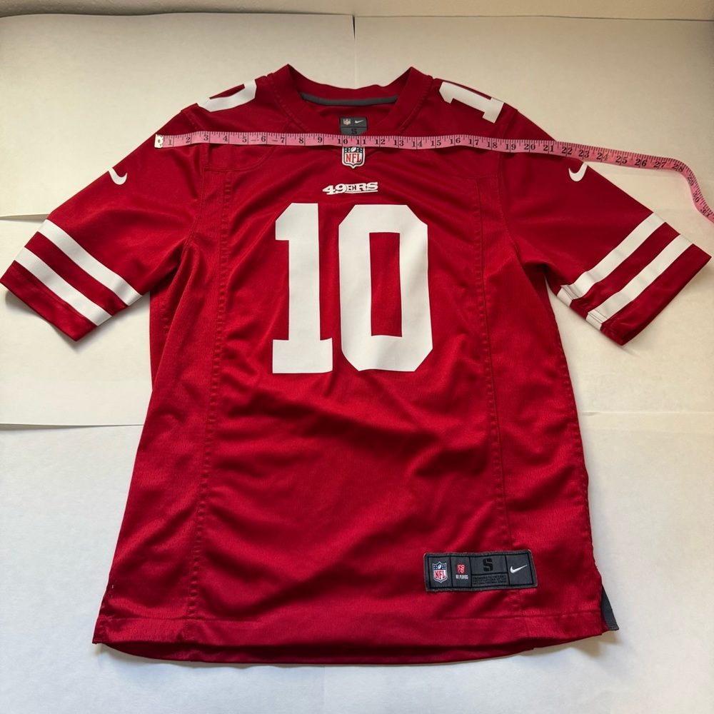 Red 49ers Jersey with Number 10